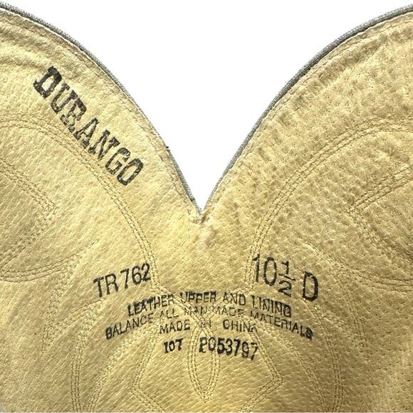 Durango Men Brown Western/Cowboy Boots Size 10.5D Leather Almond Toe Cuban Heel - Picture 6 of 11